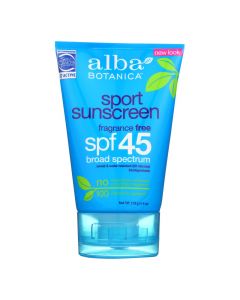 Alba Botanica - Very Emollient Sunscreen Natural Protection Sport SPF 45 - 4 oz