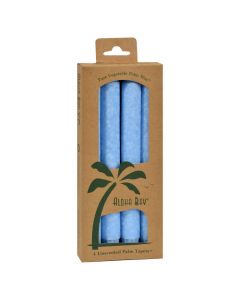Aloha Bay - Palm Tapers - Light Blue Candles - Unscented - 4 Pack