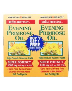 American Health - Evening Primrose Oil - 1300 mg - 60+60 Softgels