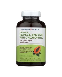 American Health - Papaya Enzyme With Chlorophyll Chewable - 600 Chewable Tablets