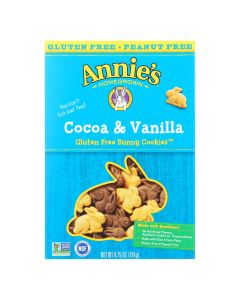 Annie's Homegrown Gluten Free Cocoa and Vanilla Bunny Cookies - Case of 12 - 6.75 oz.