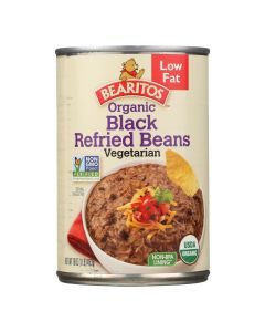 Bearitos Organic Refried Beans - Black Bean - Case of 12 - 16 oz.