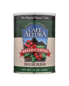Cafe Altura - Organic Ground Coffee - House Blend - Case of 6 - 12 oz.