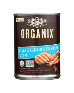 Castor and Pollux Organic Dog Food - Chicken and Brown Rice - Case of 12 - 12.7 oz.
