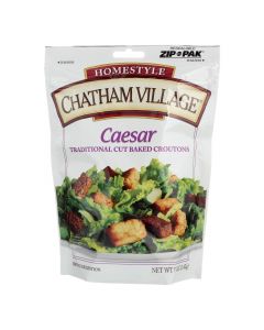 Chatham Village Traditional Cut Croutons - Caesar - Case of 12 - 5 oz.