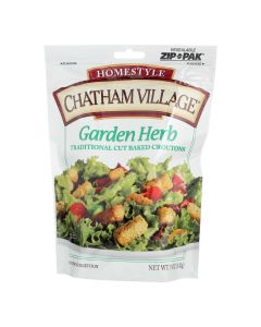 Chatham Village Traditional Cut Croutons - Garden Herb - Case of 12 - 5 oz.