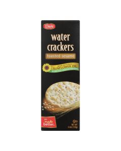 Dare Water Crackers - Toasted Sesame - Case of 12 - 4.4 oz.