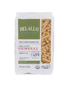 Delallo - Organic Gemelli Pasta - Case of 16 - 1 lb.