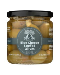 Divina - Olives Stuffed with Blue Cheese - Case of 6 - 7.8 oz.