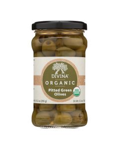 Divina - Organic Pitted Green Olives - Case of 6 - 6 oz.