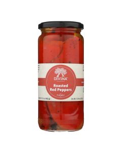Divina - Roasted Sweet Red Peppers - Case of 6 - 13 oz.