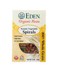 Eden Foods - Spirals Organic Kamut Vegetable - Case of 6 - 12 OZ