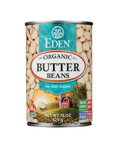 Eden Foods Butter Beans Organic - Case of 12 - 15 oz.