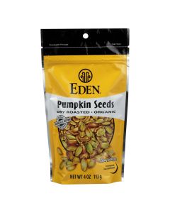 Eden Foods Organic Pumpkin Seeds - Dry Roasted - Case of 15 - 4 oz.