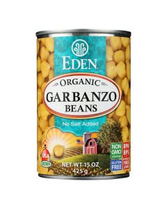 Eden Organic Garbanzo Beans  - Case of 6 - 15 OZ