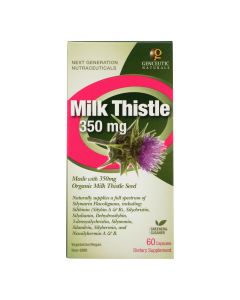 Genceutic Naturals Organic Milk Thistle - 350 mg - 60 Capsules