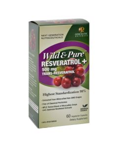 Genceutic Naturals Wild and Pure Resveratrol - 500 mg - 60 Vcaps