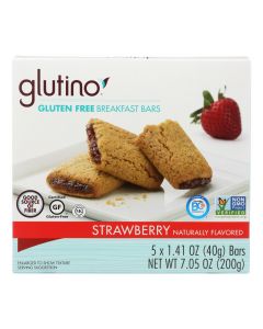 Glutino Breakfast Bars - Strawberry - Case of 12 - 7.05 oz.