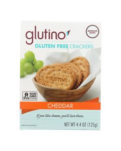 Glutino Crackers - Cheddar - Case of 6 - 4.4 oz.