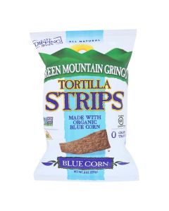 Green Mountain Gringo Tortilla Strips - Blue Corn - Case of 12 - 8 oz.