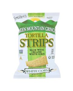Green Mountain Gringo Tortilla Strips - White Corn Organic - Case of 12 - 8 oz.