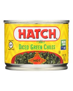 Hatch Chili Hatch Diced Hot green Chilies - Diced Green Chiles - Case of 24 - 4 oz.