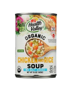 Health Valley Organic Soup - Chicken Rice No Salt Added - Case of 12 - 15 oz.
