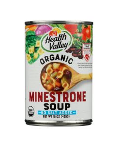 Health Valley Organic Soup - Minestrone No Salt Added - Case of 12 - 15 oz.