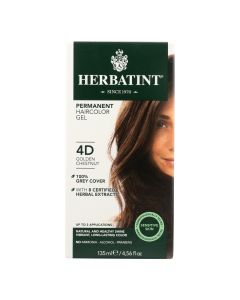 Herbatint Permanent Herbal Haircolour Gel 4D Golden Chestnut - 135 ml