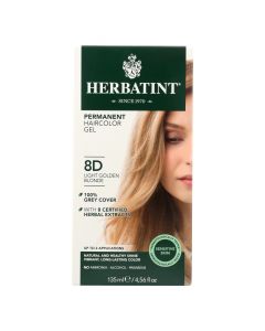 Herbatint Permanent Herbal Haircolour Gel 8D Light Golden Blonde - 135 ml