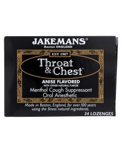 Jakemans Throat and Chest Lozenges - Anise - Case of 24 - 24 Pack