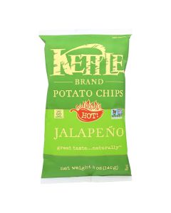 Kettle Brand Potato Chips - Jalapeno - Case of 15 - 5 oz.