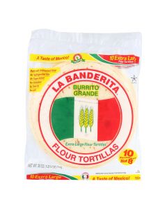 La Banderita Grande Tortilla - Burrito - Case of 12 - 25 oz.
