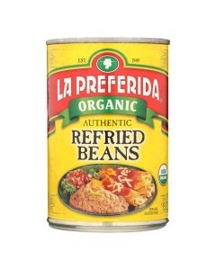 La Preferida Organic Authentic Refried Beans - Case of 12 - 15 oz