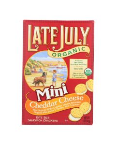 Late July Snacks Organic Mini Sandwich Crackers -Cheese - 5 oz