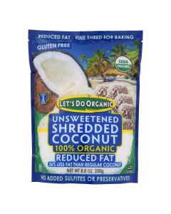 Let's Do Organics Organic Lite Shredded - Coconut - Case of 12 - 8.8 oz.