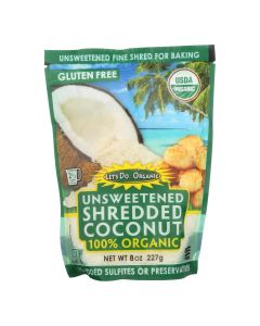 Let's Do Organics Organic Shredded - Coconut - Case of 12 - 8 oz.