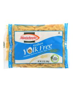 Manischewitz - Yolk Free Medium Noodles - Case of 12 - 12 oz.