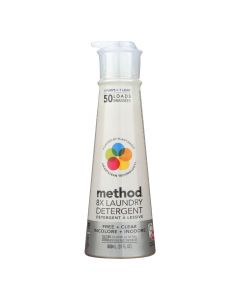 Method Products Fresh and Clean Unscented Detergent - 50 Loads - Case of 6 - 20 oz 