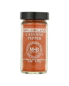 Morton and Bassett Organic Cayenne Pepper - Cayenne Pepper - Case of 3 - 2 oz.