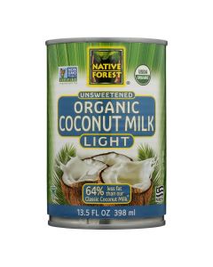 Native Forest Organic Light Milk - Coconut - Case of 12 - 13.5 Fl oz.