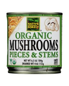 Native Forest Organic Mushrooms - Pieces and Stems - Case of 12 - 4 oz.
