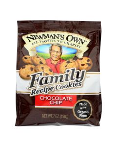 Newman's Own Organics Cookies - Chocolate Chip - Case of 6 - 7 oz.