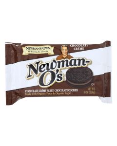 Newman's Own Organics Creme Filled Chocolate Cookies - Chocolate - Case of 6 - 8 oz.