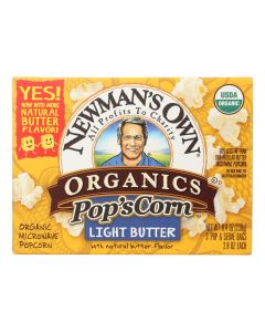 Newman's Own Organics Organic Popcorn - Light Butter - Case of 12 - 2.8 oz.