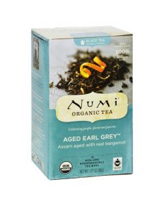 Numi Aged Earl Grey Bergamot Black Tea - 18 Tea Bags - Case of 6