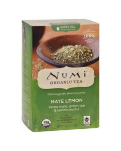 Numi Rainforest Green Tea Mate Lemon - 18 Tea Bags - Case of 6