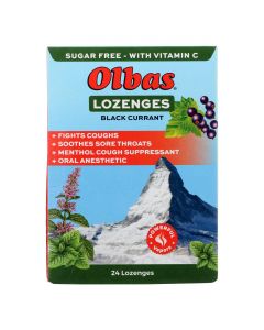 Olbas - Lozenges Sugar-Free Black Currant - 24 Lozenges - Case of 12