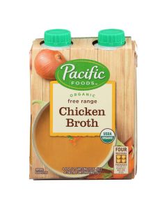 Pacific Natural Foods Chicken Broth - Free Range - Case of 6 - 8 Fl oz.