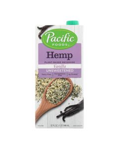Pacific Natural Foods Hemp Vanilla - Unsweetened - Case of 12 - 32 Fl oz.